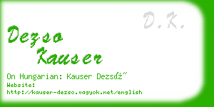 dezso kauser business card